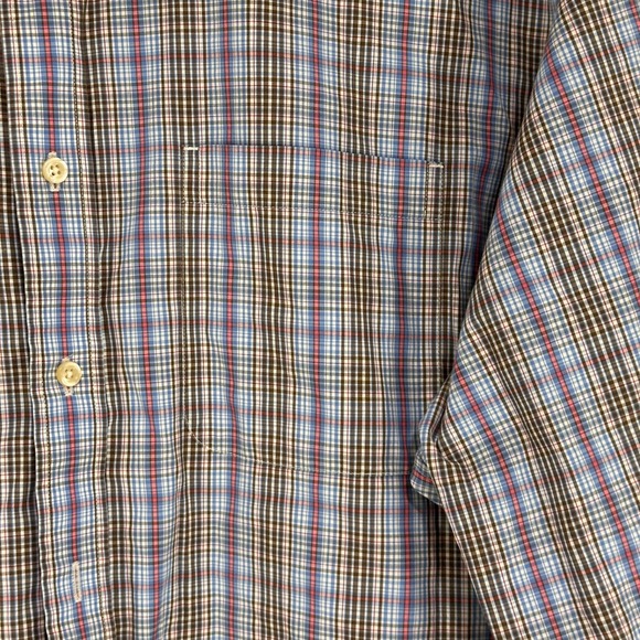 Lands' End Men's Shirt XL Plaid 100% Cotton No-Iron Twill L/S Button Up Casual - Picture 3 of 6